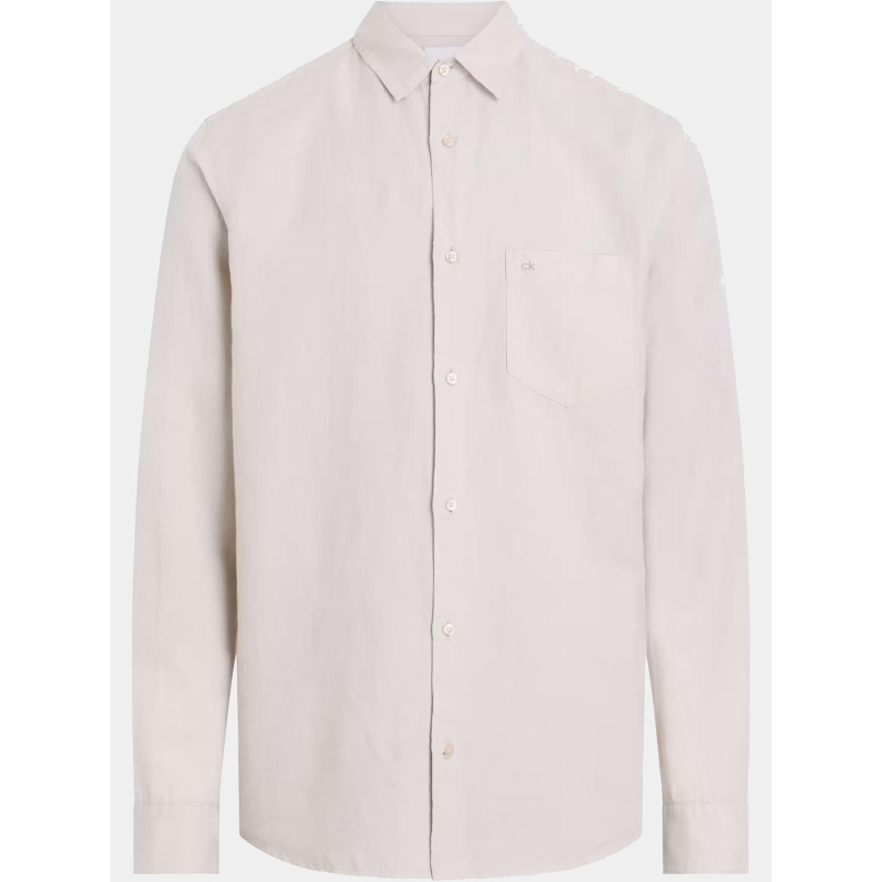 Chemise regular en lin beige homme - Calvin Klein