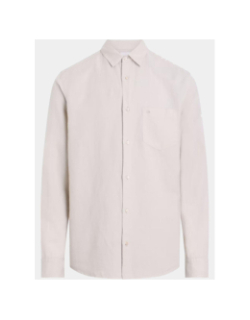 Chemise regular en lin beige homme - Calvin Klein