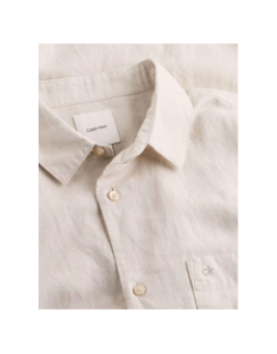 Chemise regular en lin beige homme - Calvin Klein