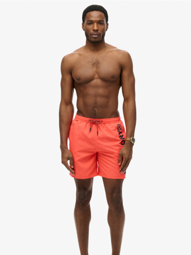 Short de bain sport graphic 17 orange homme - Superdry