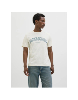 T-shirt almeria bold brand écru blanc homme - Jack & Jones