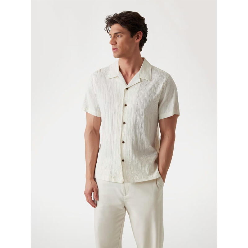 Chemise schaffer resort écru blanc homme - Guess