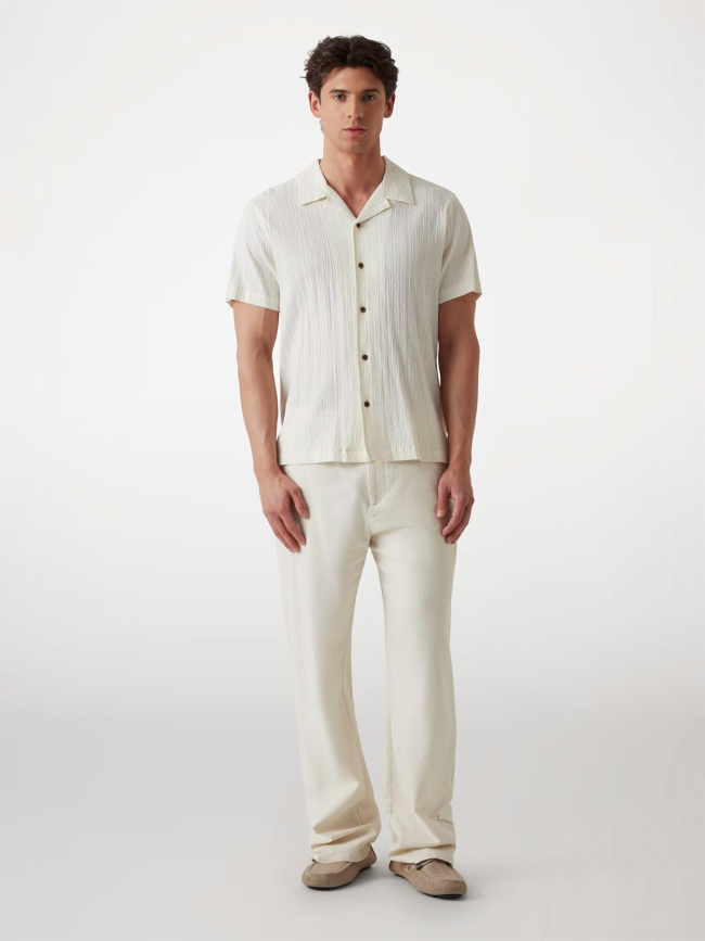 Chemise schaffer resort écru blanc homme - Guess
