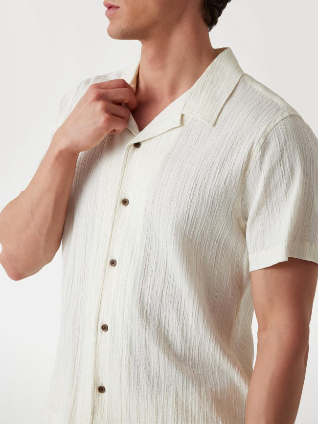 Chemise schaffer resort écru blanc homme - Guess