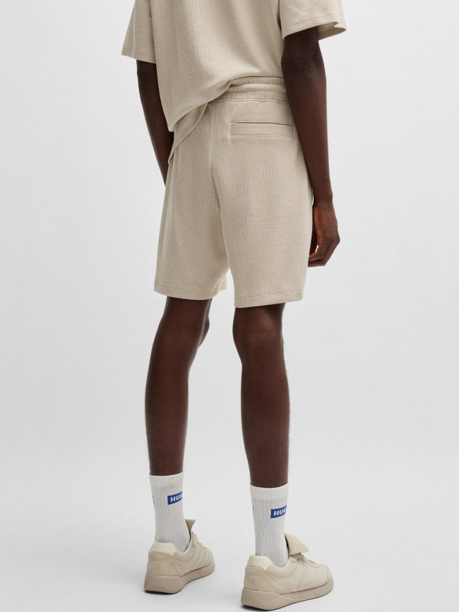 Short jogging côtelé nuwafflo beige homme - Hugo