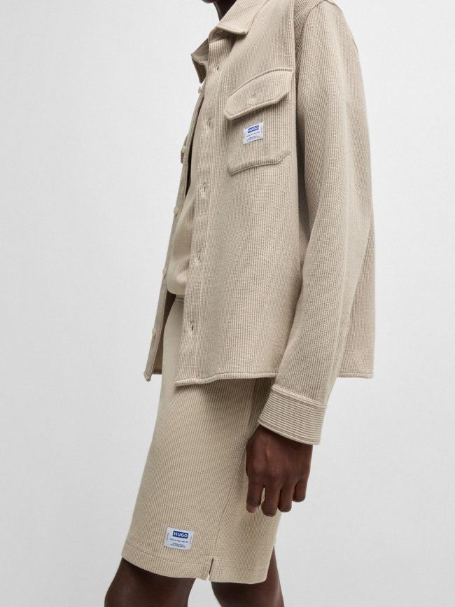 Short jogging côtelé nuwafflo beige homme - Hugo