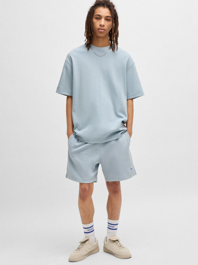 Short jogging côtelé nuwafflo bleu homme - Hugo