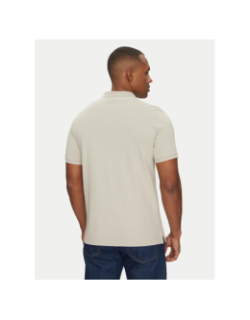 Polo stretch piqué tipping gris clair homme - Calvin Klein