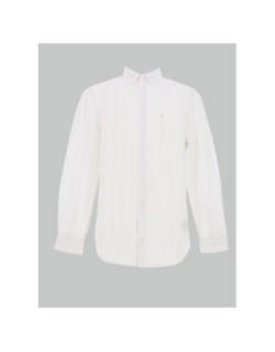 Chemise en lin rayée blanc homme - Calvin Klein