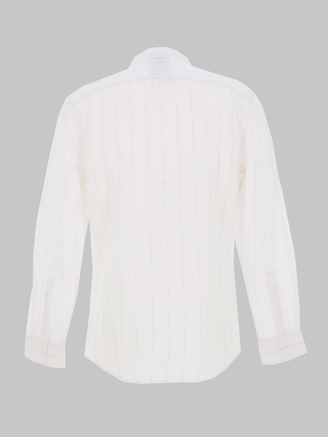 Chemise en lin rayée blanc homme - Calvin Klein