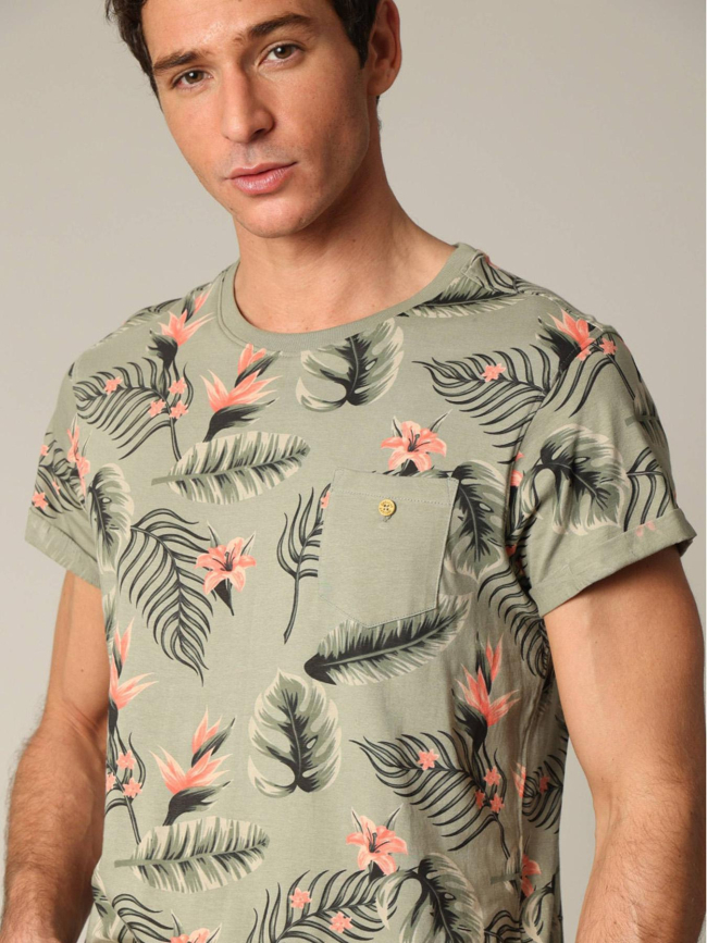 T-shirt à fleurs nubie kaki homme - Deeluxe