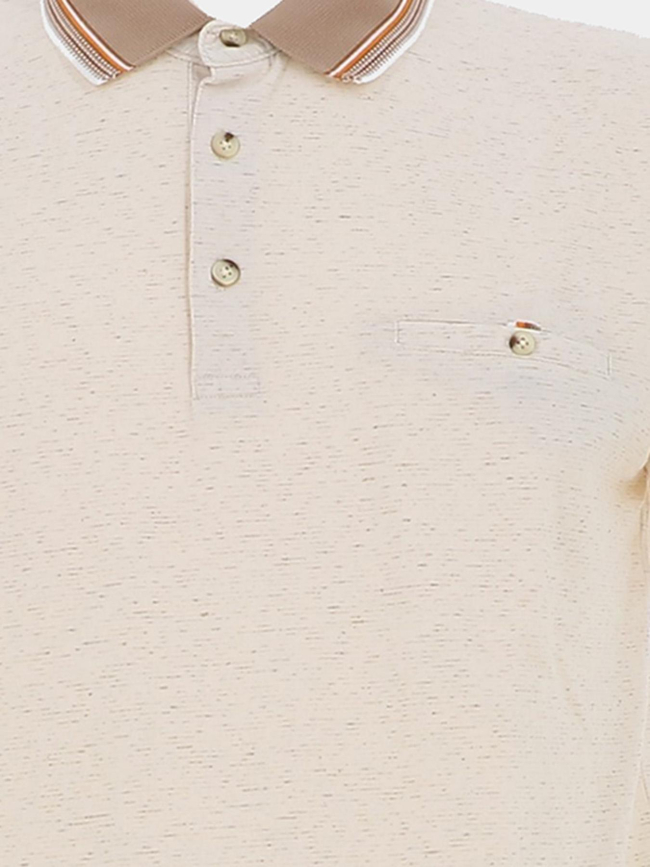 Polo chiné golden beige homme - Benson & Cherry