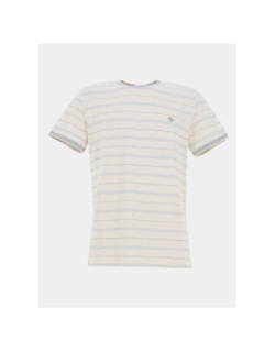 T-shirt rayé twinstar blanc bleu homme - Benson & Cherry