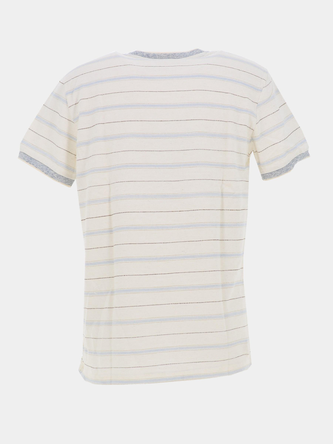T-shirt rayé twinstar blanc bleu homme - Benson & Cherry