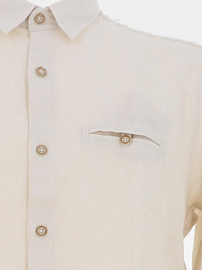 Chemise en lin lemar beige homme - Benson & Cherry