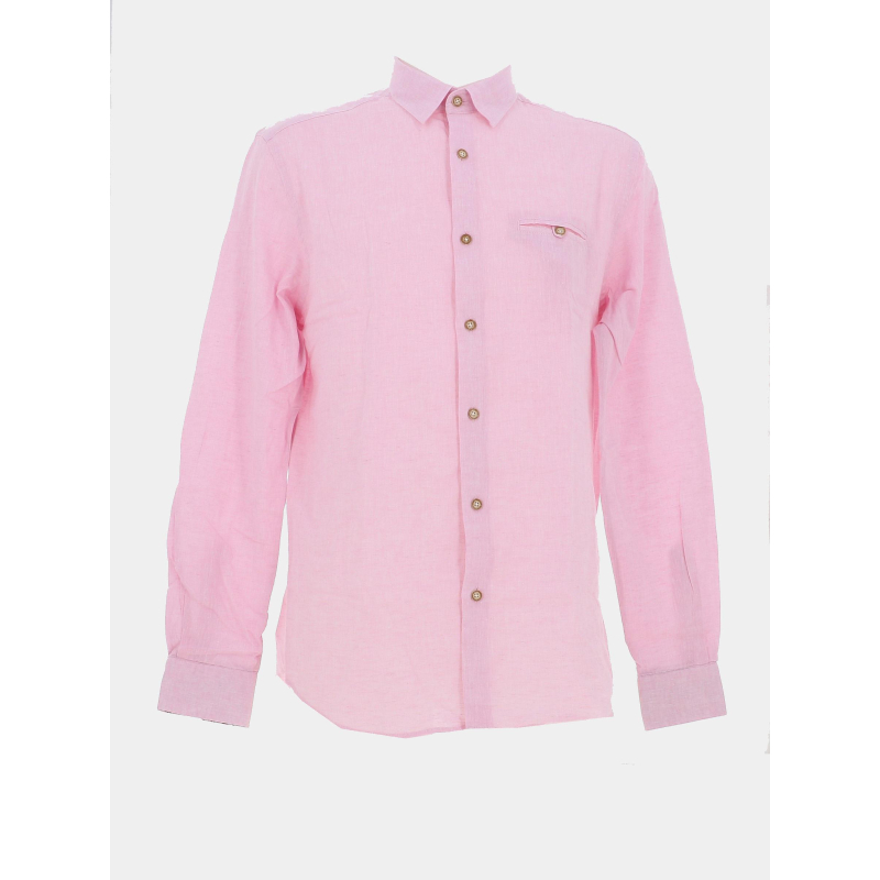 Chemise en lin lemar rose homme - Benson & Cherry