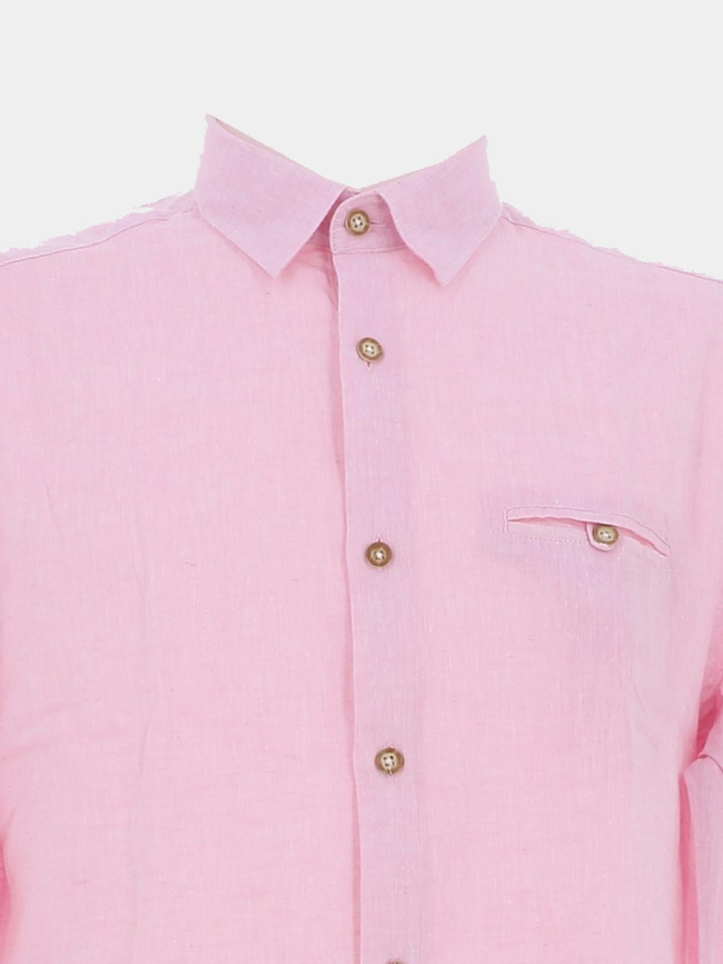 Chemise en lin lemar rose homme - Benson & Cherry