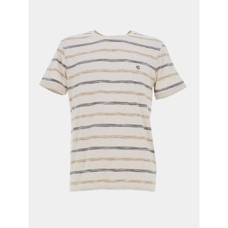 T-shirt rayé tyrese beige homme - Benson & Cherry