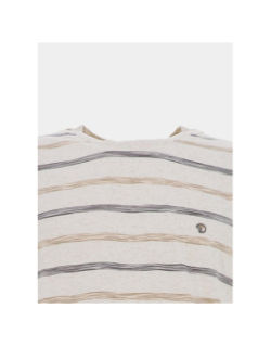 T-shirt rayé tyrese beige homme - Benson & Cherry