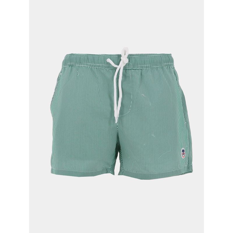 Short de bain rayé surf oslo vert et blanc homme - Lagon Bleu