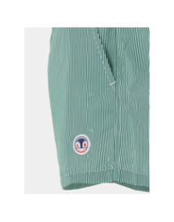 Short de bain rayé surf oslo vert et blanc homme - Lagon Bleu