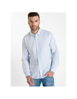 Chemise rayée teral bleu blanc homme - Le Temps Des Cerises