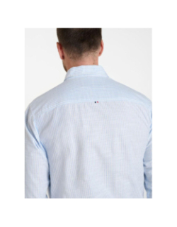 Chemise rayée teral bleu blanc homme - Le Temps Des Cerises