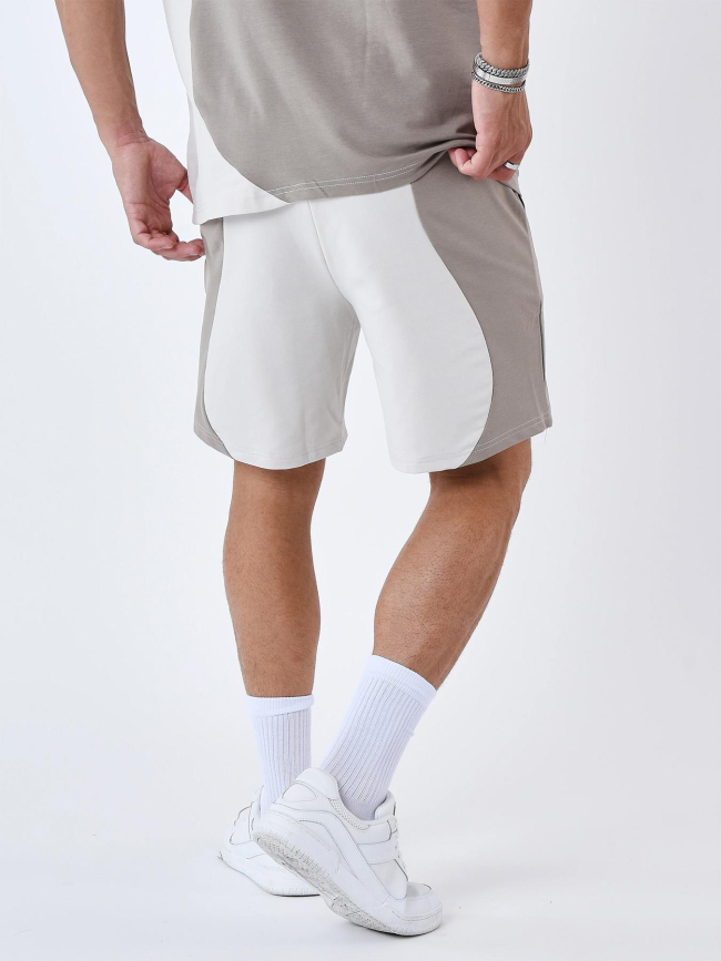 Short jogging colorblock beige marron homme - Project X Paris