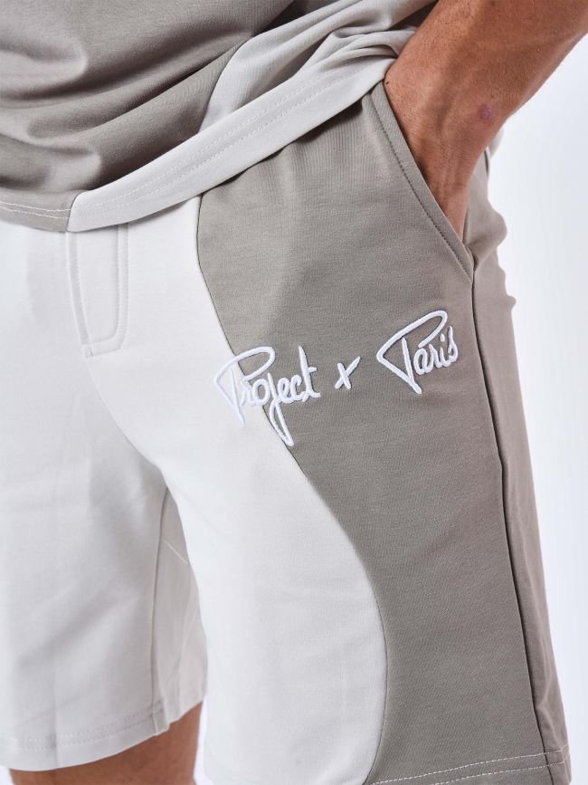 Short jogging colorblock beige marron homme - Project X Paris