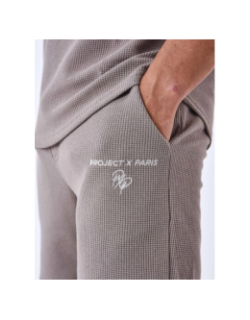 Short nid d'abeille marron homme - Project X Paris