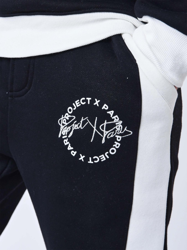 Jogging colorblock logo rond noir blanc homme - Project X Paris