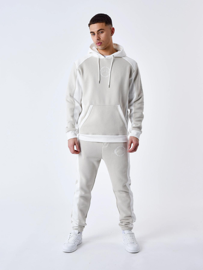 Jogging colorblock logo rond beige homme - Project X Paris