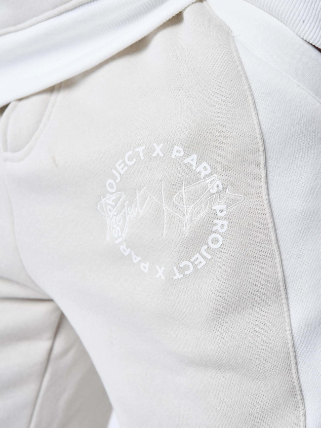Jogging colorblock logo rond beige homme - Project X Paris
