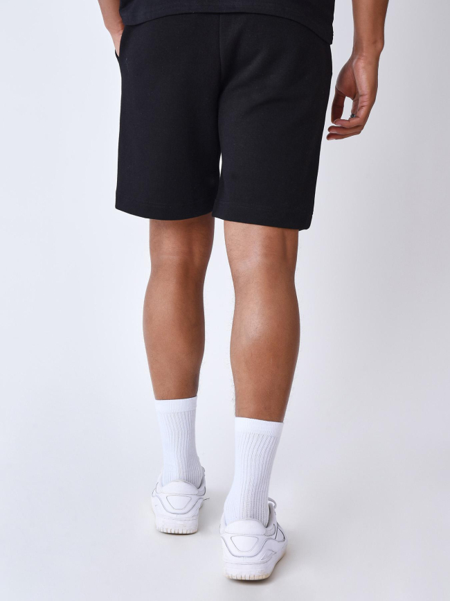 Short jogging logo brodé fleurs noir homme - Project X Paris