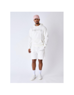 Short jogging logo brodé fleurs blanc homme - Project X Paris