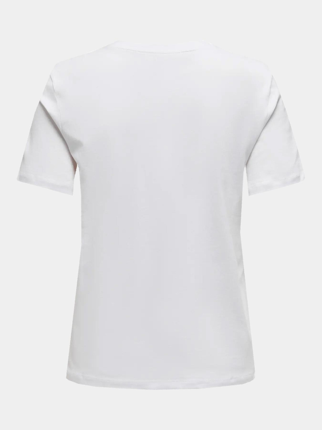 T-shirt col v henny rebel blanc femme - Only