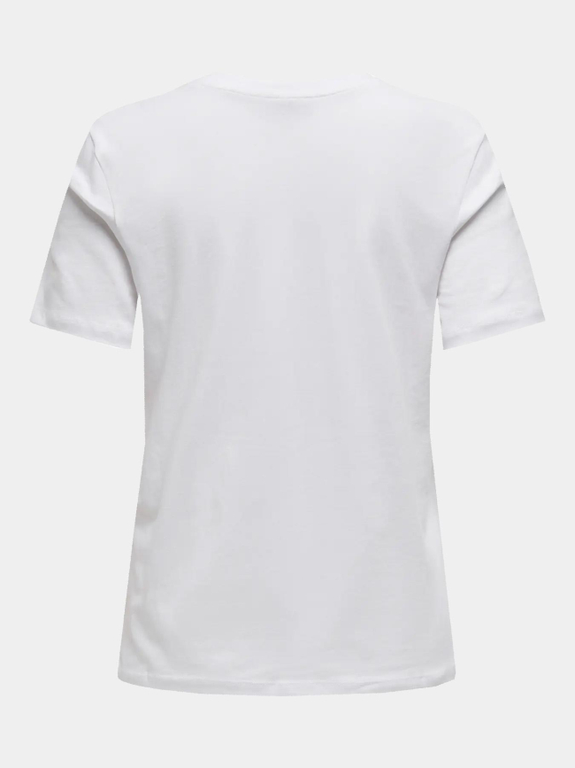 T-shirt col v henny wild blanc femme - Only