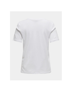 T-shirt col v henny wild blanc femme - Only