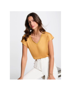 T-shirt pailleté daga jaune femme - Morgan