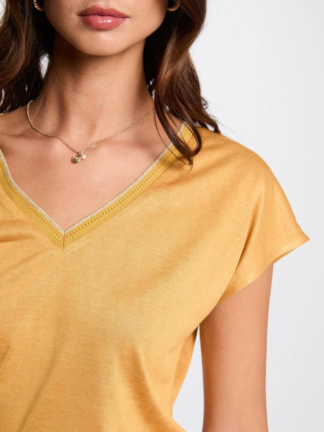 T-shirt pailleté daga jaune femme - Morgan
