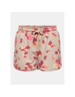 Short jogging bejse beige rose femme - Only Play