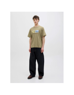 T-shirt frederiksberg box script kaki homme - Jack & Jones