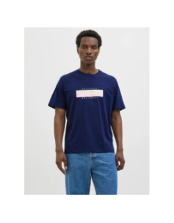 T-shirt frederiksberg box script bleu marine homme - Jack & Jones