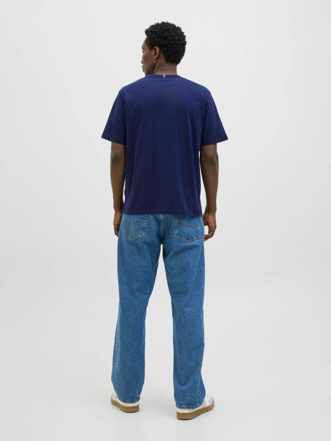 T-shirt frederiksberg box script bleu marine homme - Jack & Jones