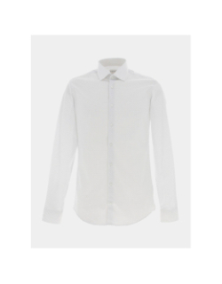 Chemise stretch collar print blanc homme - Calvin Klein