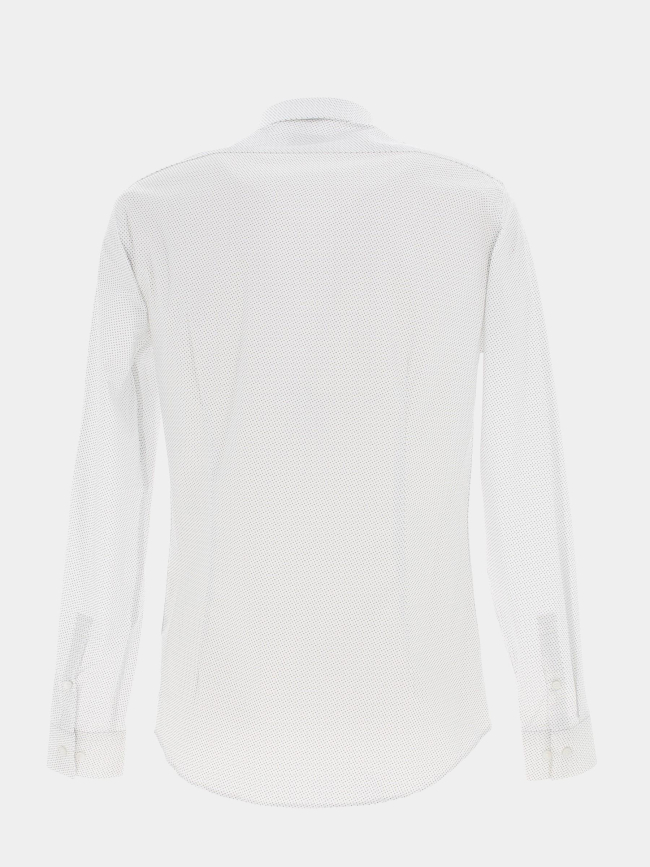 Chemise stretch collar print blanc homme - Calvin Klein