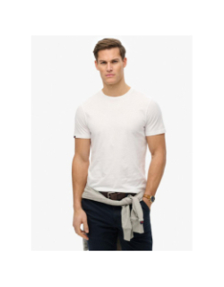 T-shirt crew slub optic blanc homme - Superdry