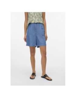 Short fluide effet denim fleur bleu femme - Vero Moda