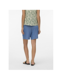 Short fluide effet denim fleur bleu femme - Vero Moda