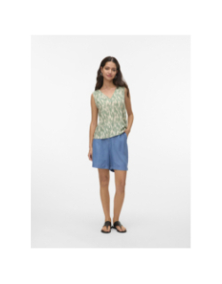 Short fluide effet denim fleur bleu femme - Vero Moda